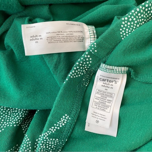 Carter’s Green Shamrock Dots Adult 100% Snug Fit Cotton Pajama Set - Picture 14 of 14